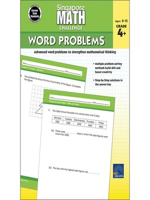 cover image of Singapore Math Challenge Word Problems, Grades 4--6